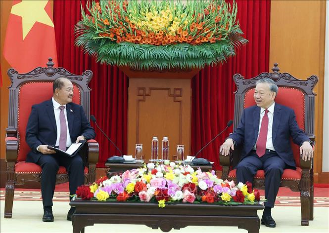 Tổng Bí thư Tô Lâm tiếp Phó thủ tướng Lào Kikeo Khaykhamphithoune